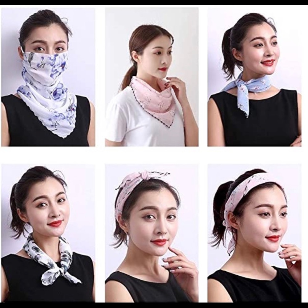 - New blue floral chiffon bandana neck gaite… - Picture 5 of 5